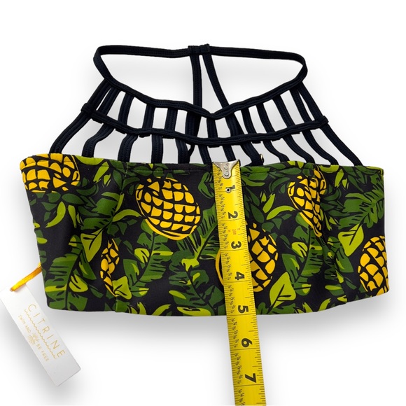 Citrine Swim Mali Bikini Top King of Fruit Pineapple Print size M - Picture 12 of 13